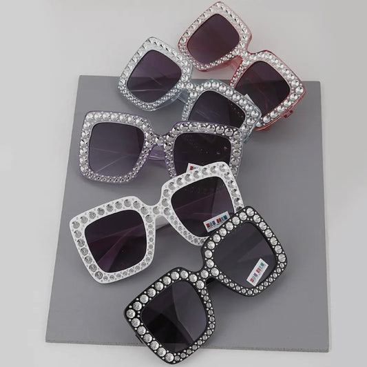 Kids Blinged Out Square Sunglasses